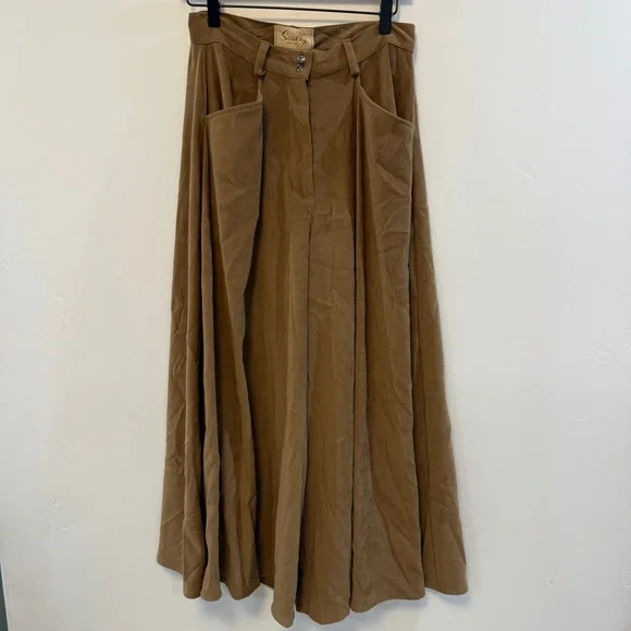 SCULLY | vintage brown faux suede palazzo pant - Picture 2 of 7